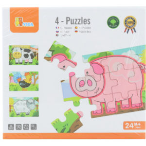 Dřevěné puzzle - farma