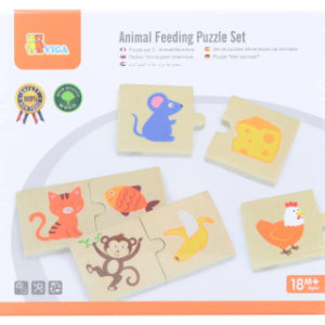 Dřevěné puzzle - krmení zvířátek