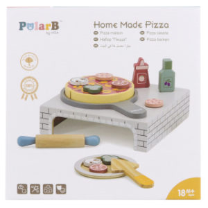 Dřevěná pizza s doplňky