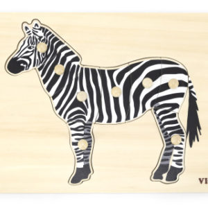 Dřevěná montessori vkládačka - zebra