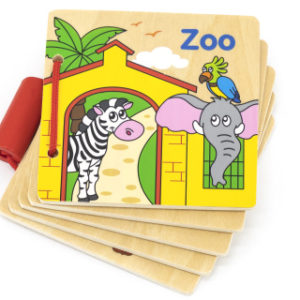 Dřevěná knížka - zoo