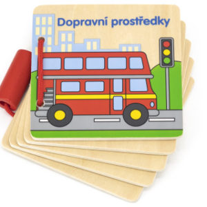 Dřevěná knížka - dopravní prostředky