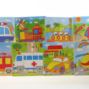 Dřevěné puzzle dopravní prostředky